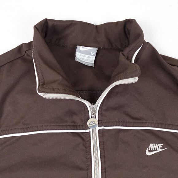 Vintage Nike Track Jacket Women's Medium (8-10) Dryfit Spellout Swoosh Logo Y2K - Picture 2 of 10